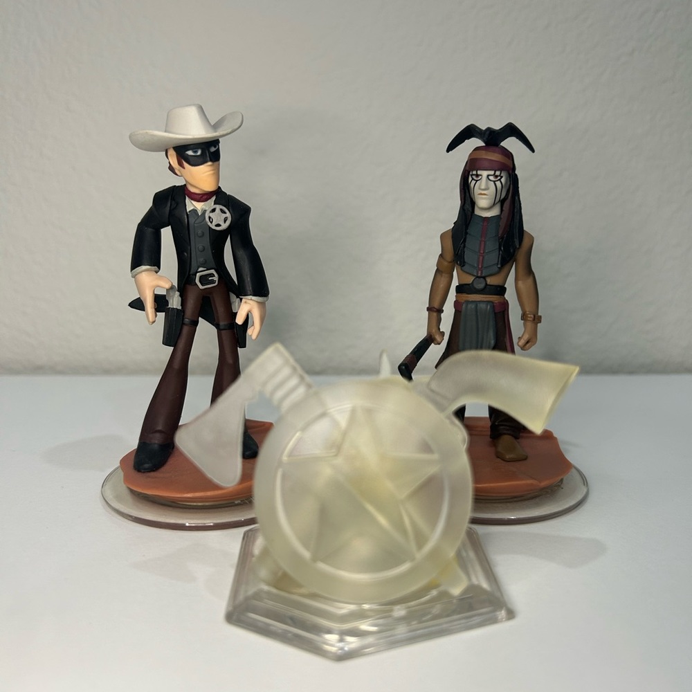 Disney Infinity 1.0 Lone Ranger Figures Lot- Lone Ranger, Tonto & Crystal